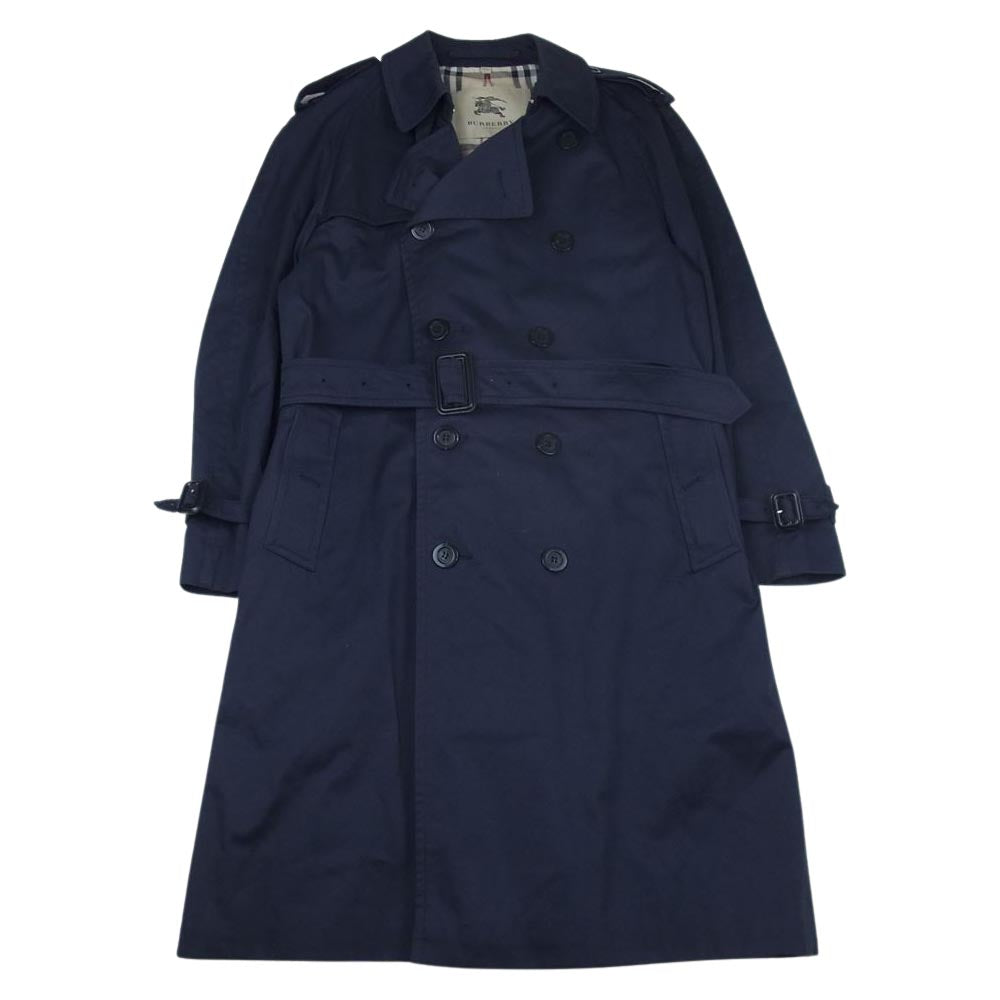 BURBERRY LONDON バーバリー ロンドン MCL4460 裏地ノバチェック コットンギャバジン ベルテッド トレンチコート ネイビー系 48【中古】