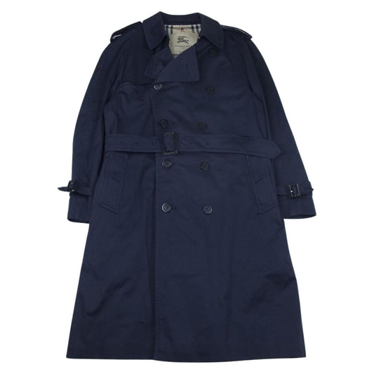 BURBERRY LONDON バーバリー ロンドン MCL4460 裏地ノバチェック コットンギャバジン ベルテッド トレンチコート ネイビー系 48【中古】