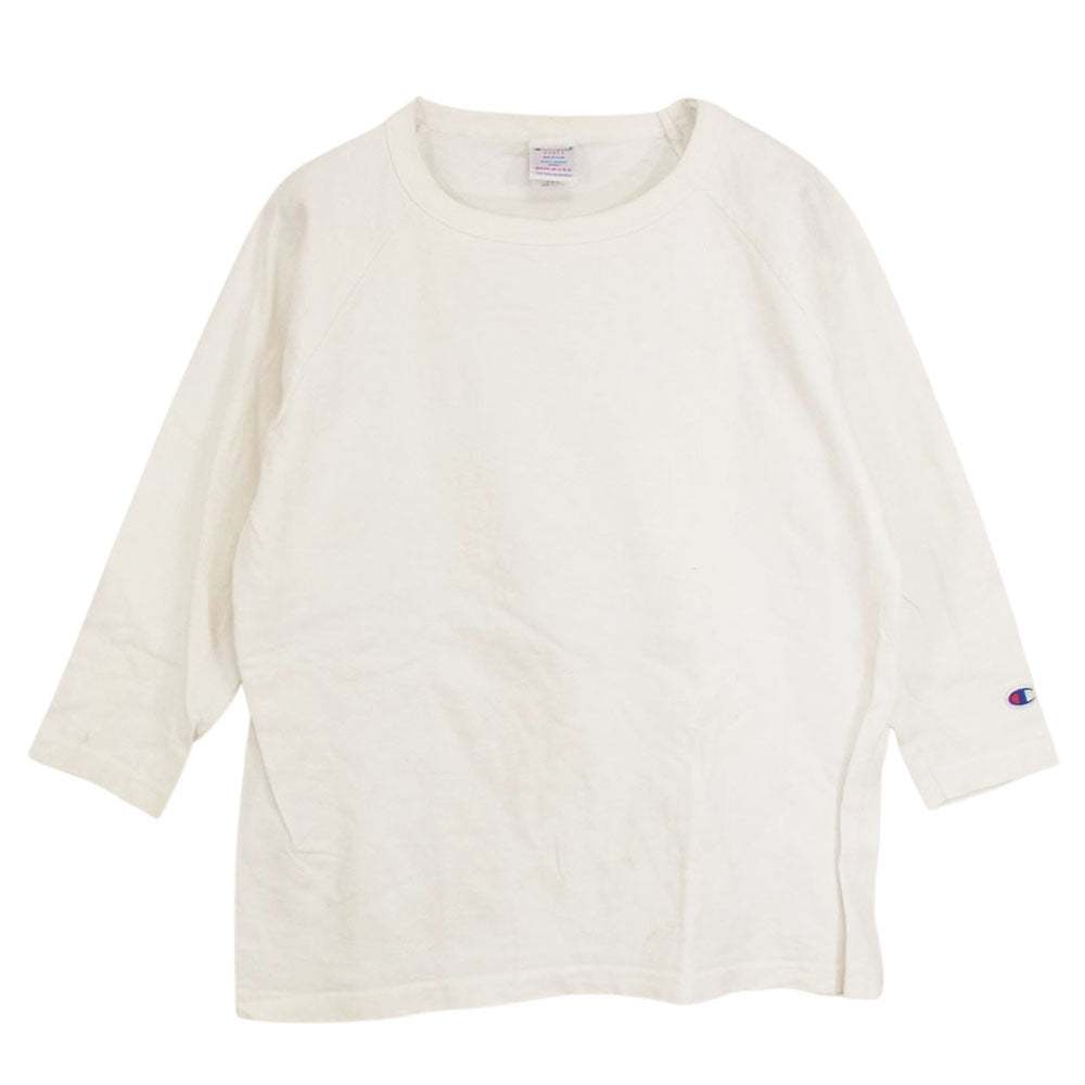 Champion チャンピオン T1011 USA製 長袖 Tシャツ ホワイト系 M【中古】