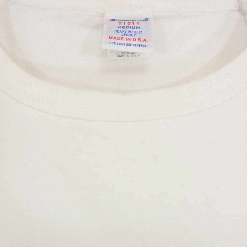 Champion チャンピオン T1011 USA製 長袖 Tシャツ ホワイト系 M【中古】