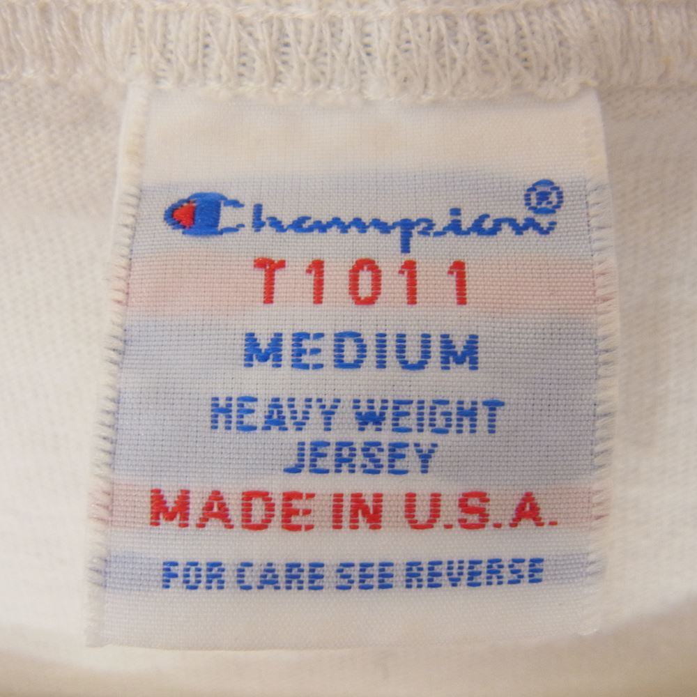 Champion チャンピオン T1011 USA製 長袖 Tシャツ ホワイト系 M【中古】