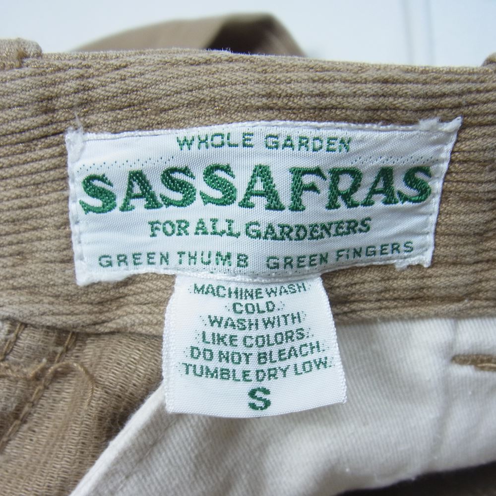 SASAFRAS ササフラス Fall Leaf Pants チノパン 無地 コットン フォール リーフ パンツ ベージュ系 S【中古】