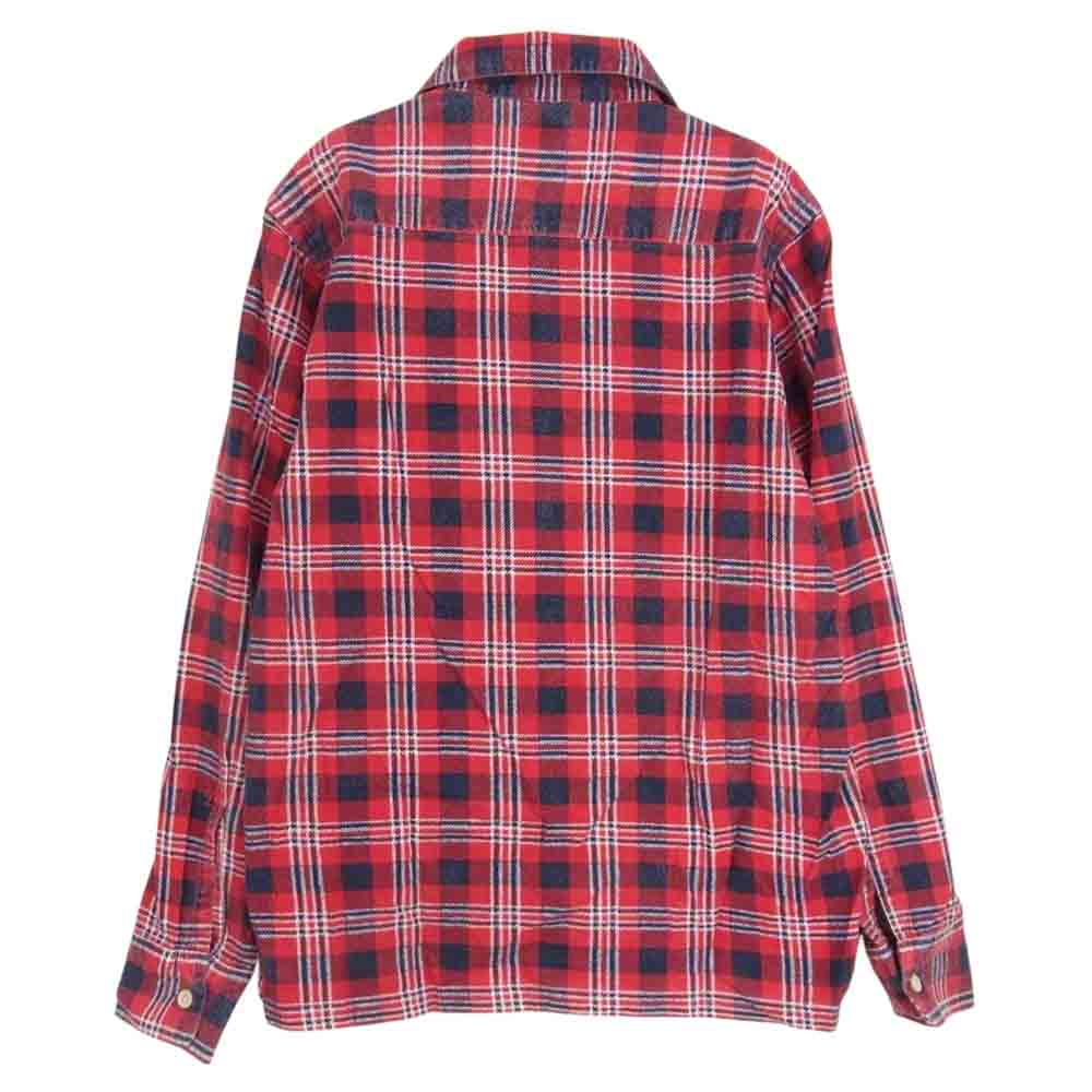 サウスツーウエスト 6ポケット オープンカラー フランネル チェック シャツ レッド系 S【中古】