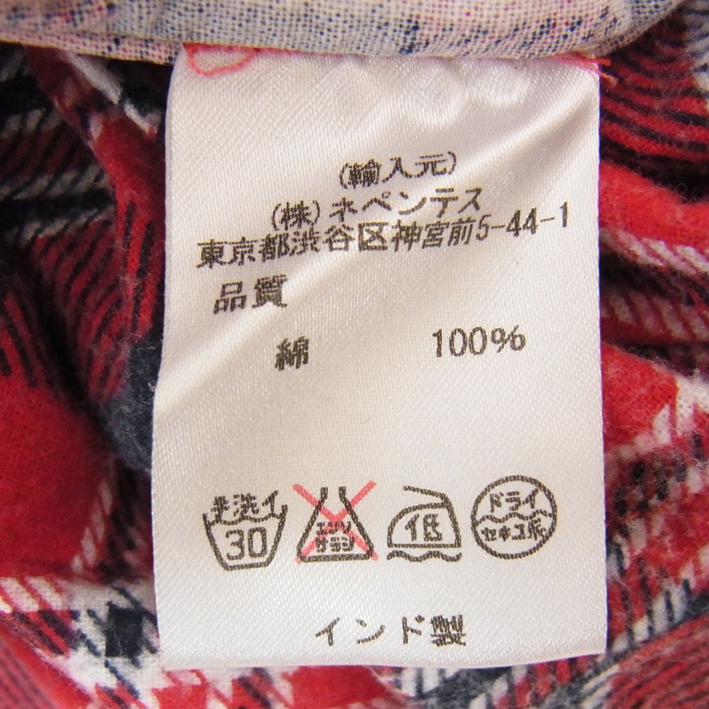 サウスツーウエスト 6ポケット オープンカラー フランネル チェック シャツ レッド系 S【中古】