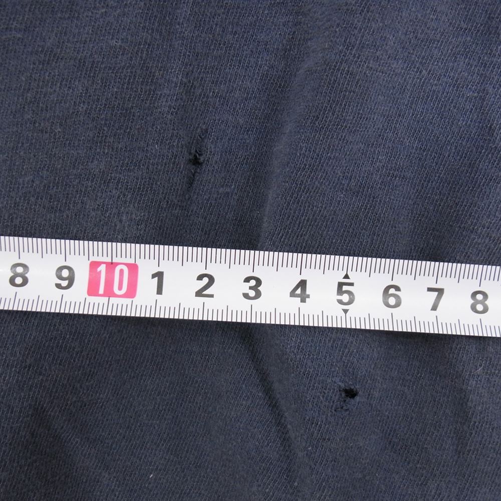 Champion チャンピオン ヴィンテージ 80s USA製 バータグ プリント 半袖 Tシャツ ネイビー系 L【中古】