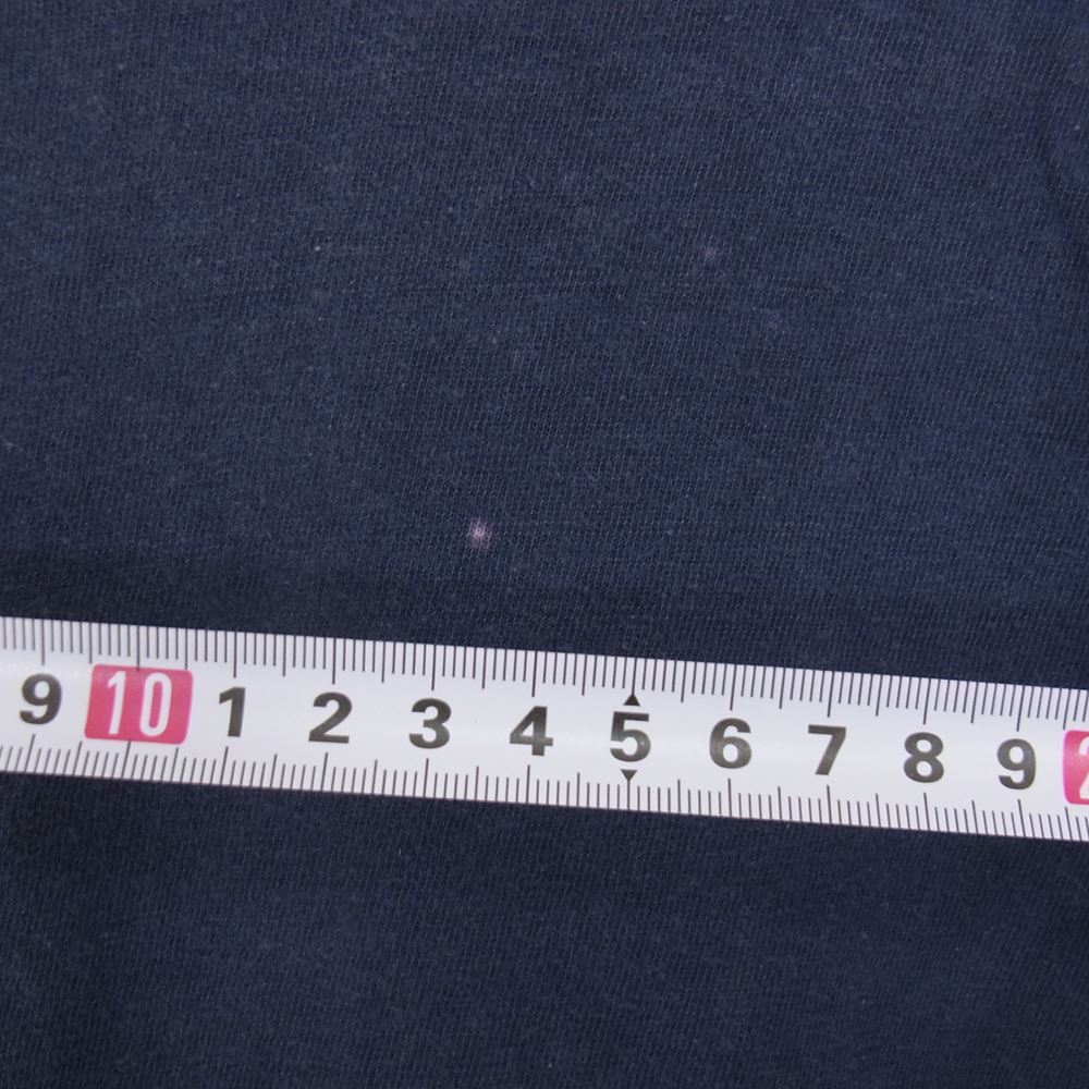 Champion チャンピオン ヴィンテージ 80s USA製 バータグ プリント 半袖 Tシャツ ネイビー系 L【中古】