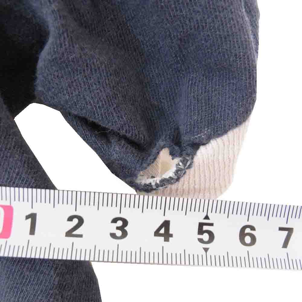 Champion チャンピオン ヴィンテージ 80s USA製 バータグ プリント 半袖 Tシャツ ネイビー系 L【中古】