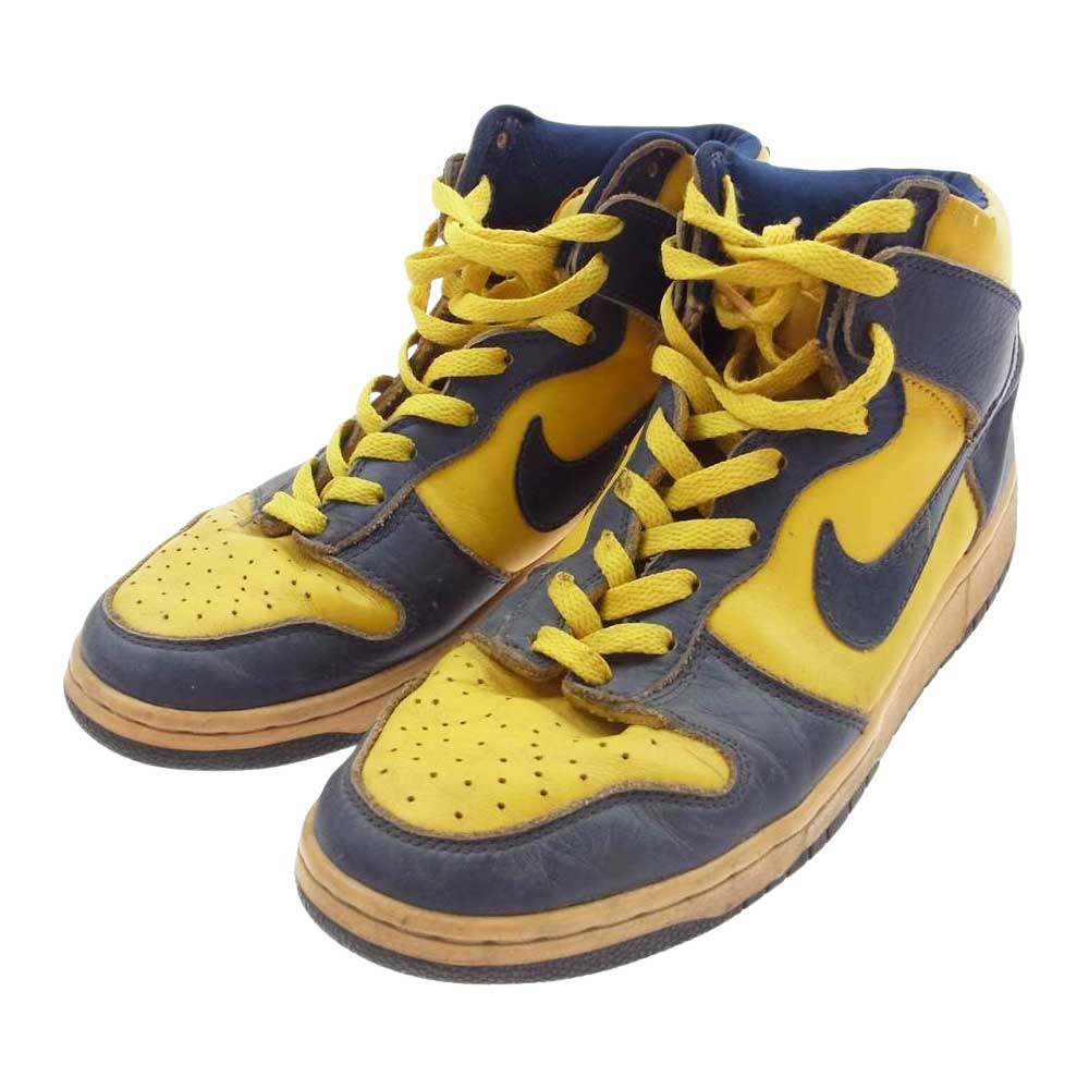 NIKE ナイキ 630335-471 【観賞用】DUNK HIGH LE ダンク ハイ リミテッドエディション ミシガン スニーカー イエロー系 27.5cm【中古】
