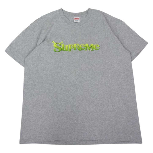 Supreme シュプリーム 21AW Shrek Tee シュレック ロゴ プリント 半袖 Tシャツ グレー系 L【中古】