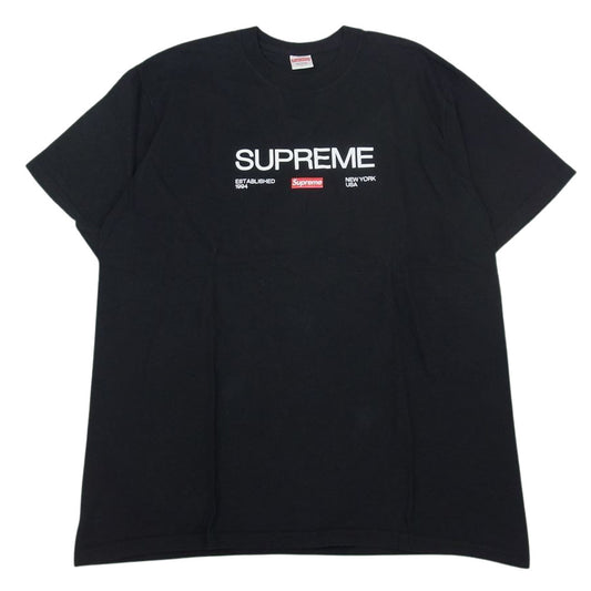 Supreme シュプリーム 21AW Est. 1994 Tee ESTABLISHED NEW YORK USA プリント 半袖 Tシャツ ブラック系 L【中古】