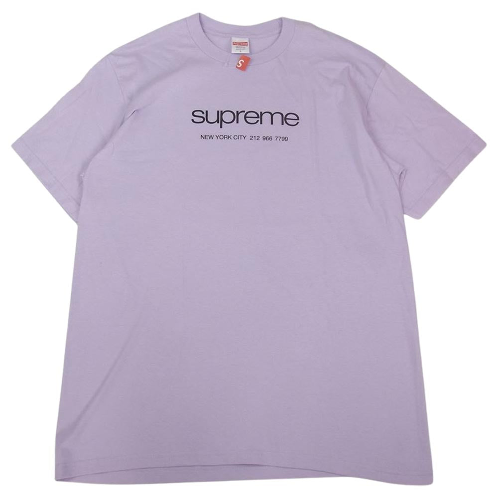 Supreme シュプリーム 20SS Shop Tee NEW YORK CITY 212 966 7799 ショップ 半袖 クラシックロゴ プリント Tシャツ パープル系 L【中古】