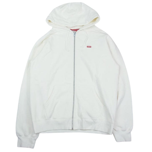 Supreme シュプリーム 19SS Small Box Zip Up Sweatshirt スモール ボックス ロゴ ジップ スウェット パーカー ホワイト系 L【美品】【中古】