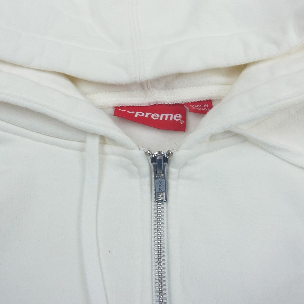 Supreme シュプリーム 19SS Small Box Zip Up Sweatshirt スモール ボックス ロゴ ジップ スウェット パーカー ホワイト系 L【美品】【中古】