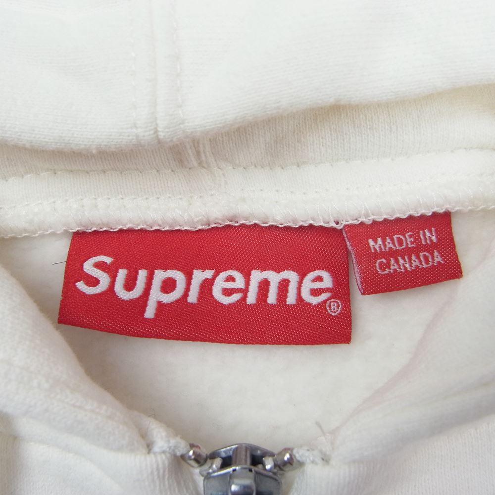 Supreme シュプリーム 19SS Small Box Zip Up Sweatshirt スモール ボックス ロゴ ジップ スウェット パーカー ホワイト系 L【美品】【中古】
