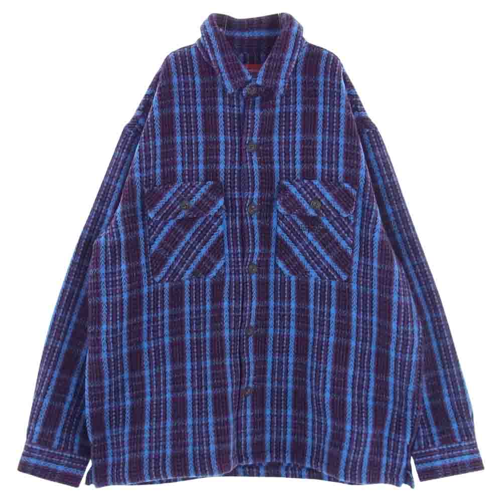 Supreme シュプリーム 22AW Heavy Flannel Shirt ヘビー フランネル チェック シャツ ブルー系 L【中古】