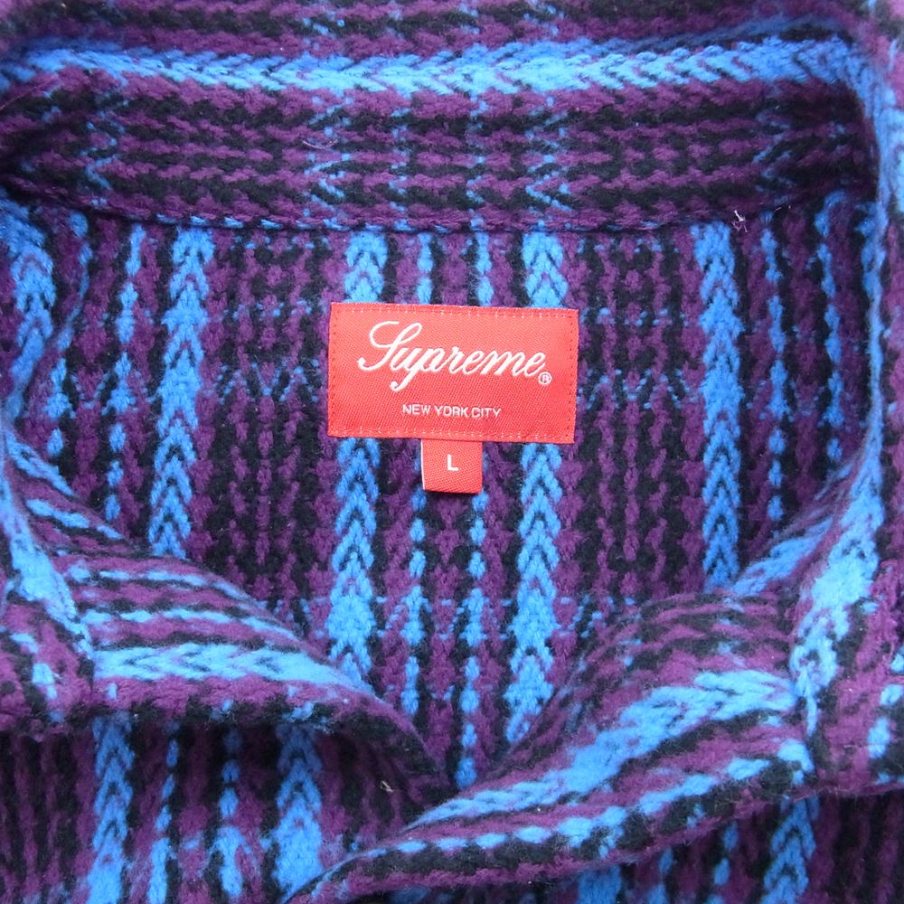 Supreme シュプリーム 22AW Heavy Flannel Shirt ヘビー フランネル チェック シャツ ブルー系 L【中古】