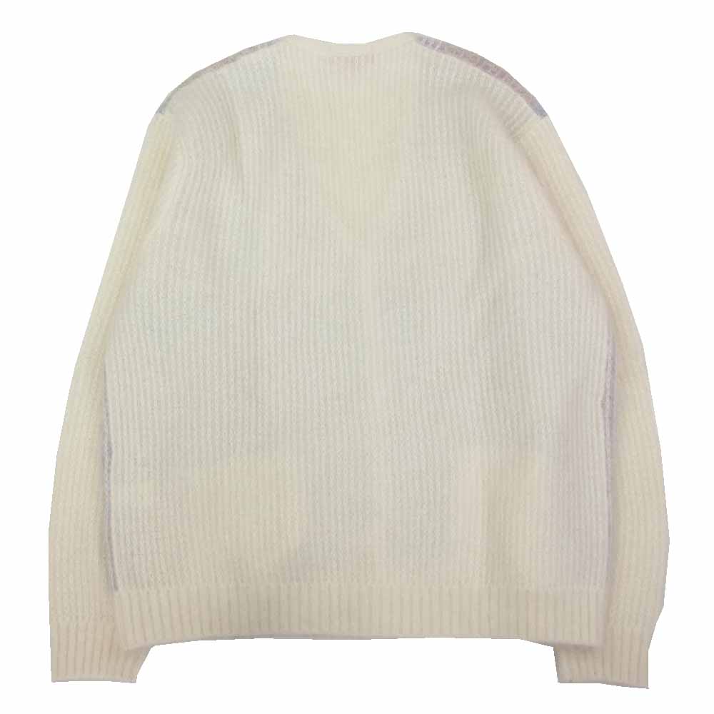 Supreme シュプリーム 22SS Brushed Grid Cardigan ブラッシュド グリッド モヘア カーディガン ベージュ系 L【美品】【中古】