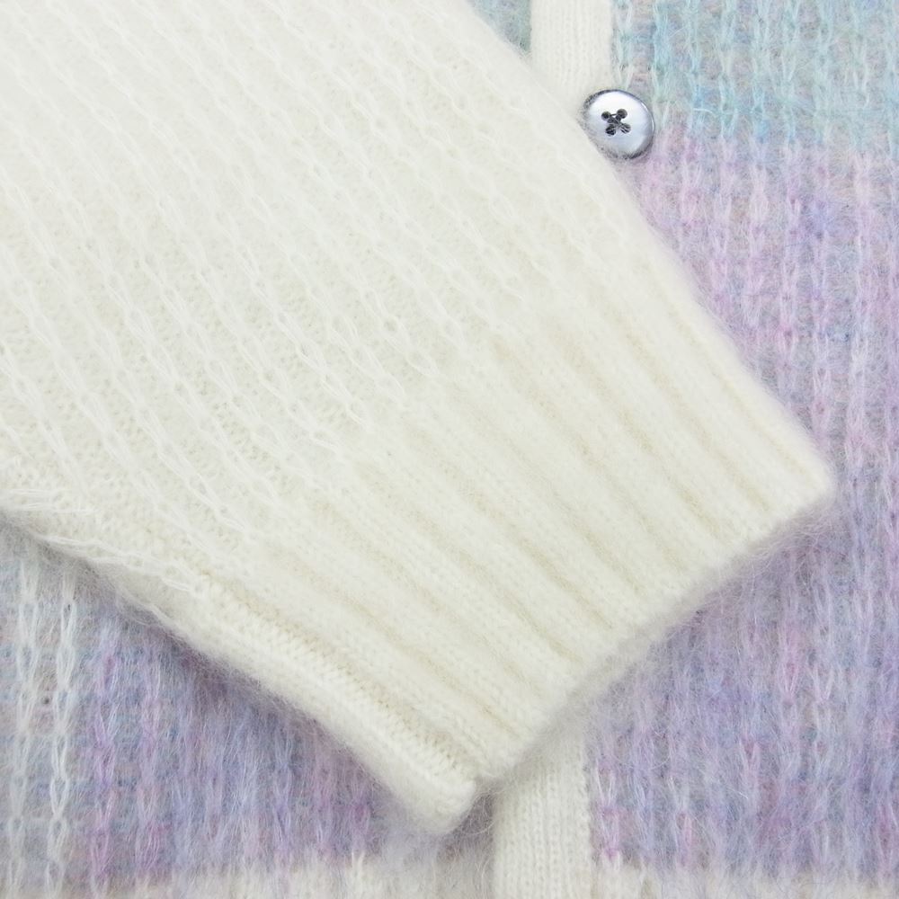 Supreme シュプリーム 22SS Brushed Grid Cardigan ブラッシュド グリッド モヘア カーディガン ベージュ系 L【美品】【中古】