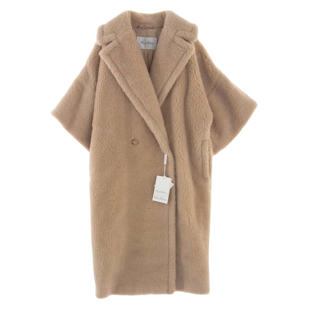 MAX MARA マックスマーラ 2310110431 白タグ イタリア製 国内正規品 PRIMO TEDDY COAT プリモ テディベア コート キャメル＆シルク混ヴァージンウールフリース ベージュ系 38【新古品】【未使用】【中古】