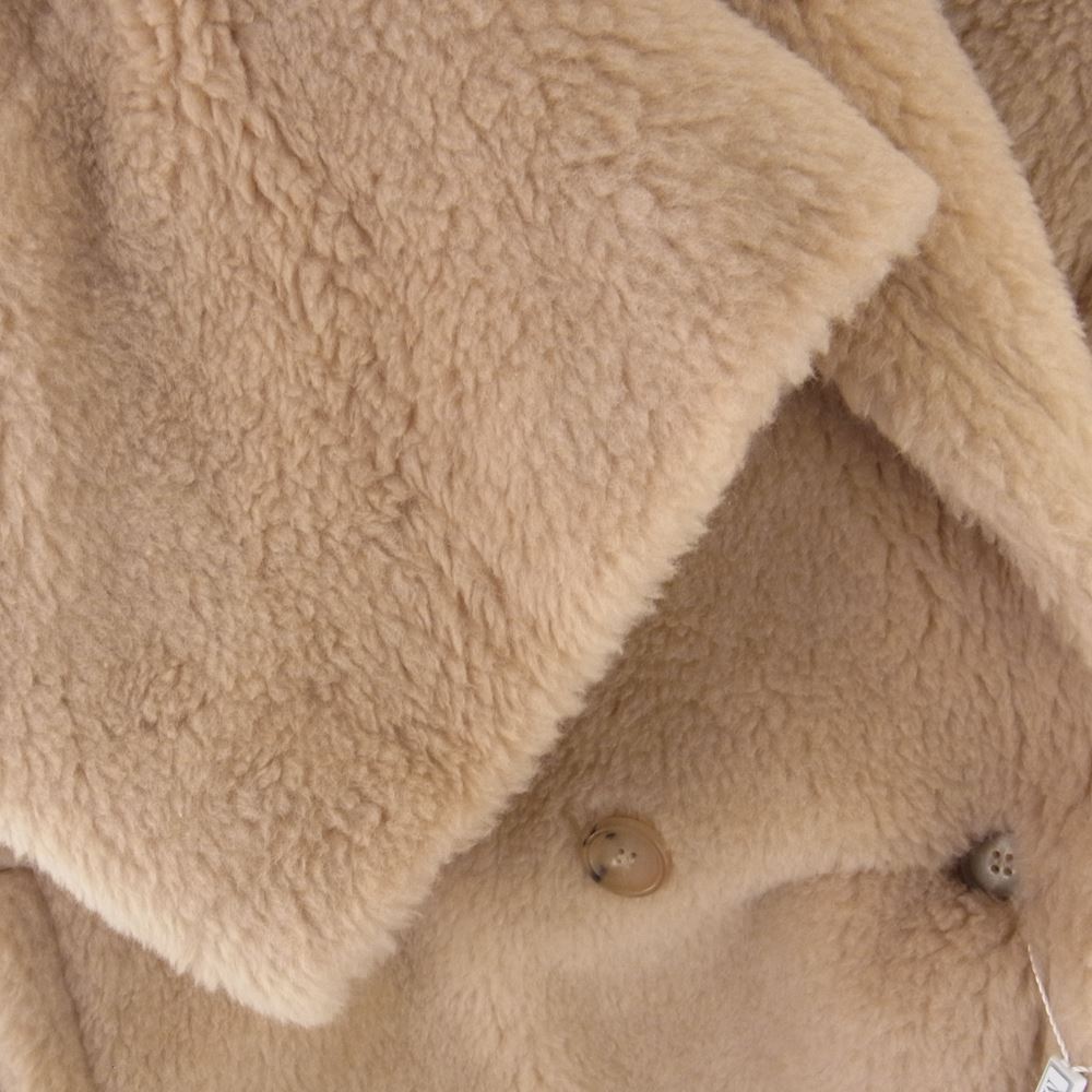 MAX MARA マックスマーラ 2310110431 白タグ イタリア製 国内正規品 PRIMO TEDDY COAT プリモ テディベア コート キャメル＆シルク混ヴァージンウールフリース ベージュ系 38【新古品】【未使用】【中古】