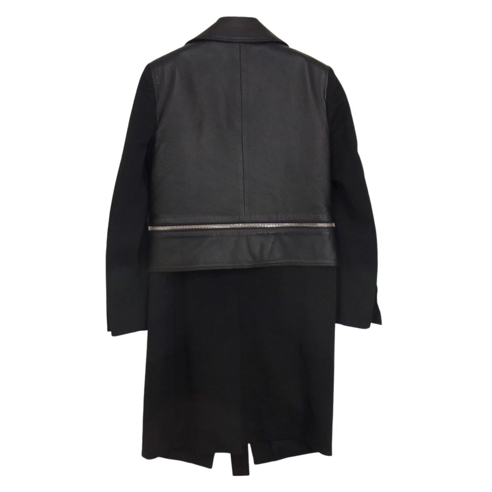 DSQUARED2 ディースクエアード S72AA0271 SX8131 イタリア製 ラムレザー 切替 ライダース レイヤード ジャケット コート ブラック系 38【中古】