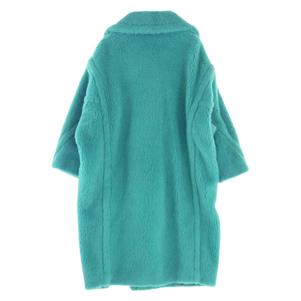 MAX MARA マックスマーラ 19AW 101604936 白タグ イタリア製 国内正規品 TEDDY BEAR テディベア コート キャメル＆シルク混ヴァージンウールフリース ライトブルー系 S【極上美品】【中古】