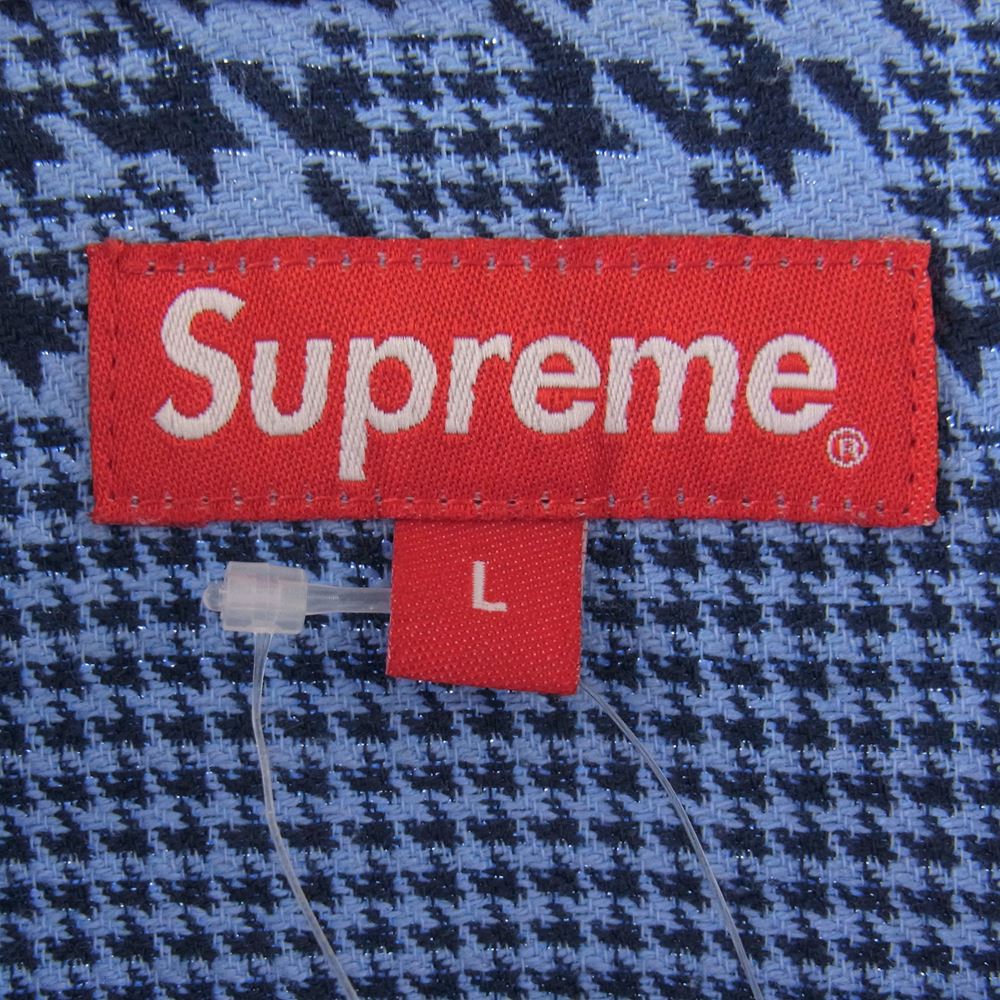 Supreme シュプリーム 20AW Houndstooth Logos Snap Front Jacket 千鳥柄 ジャケット ネイビー系 L【中古】