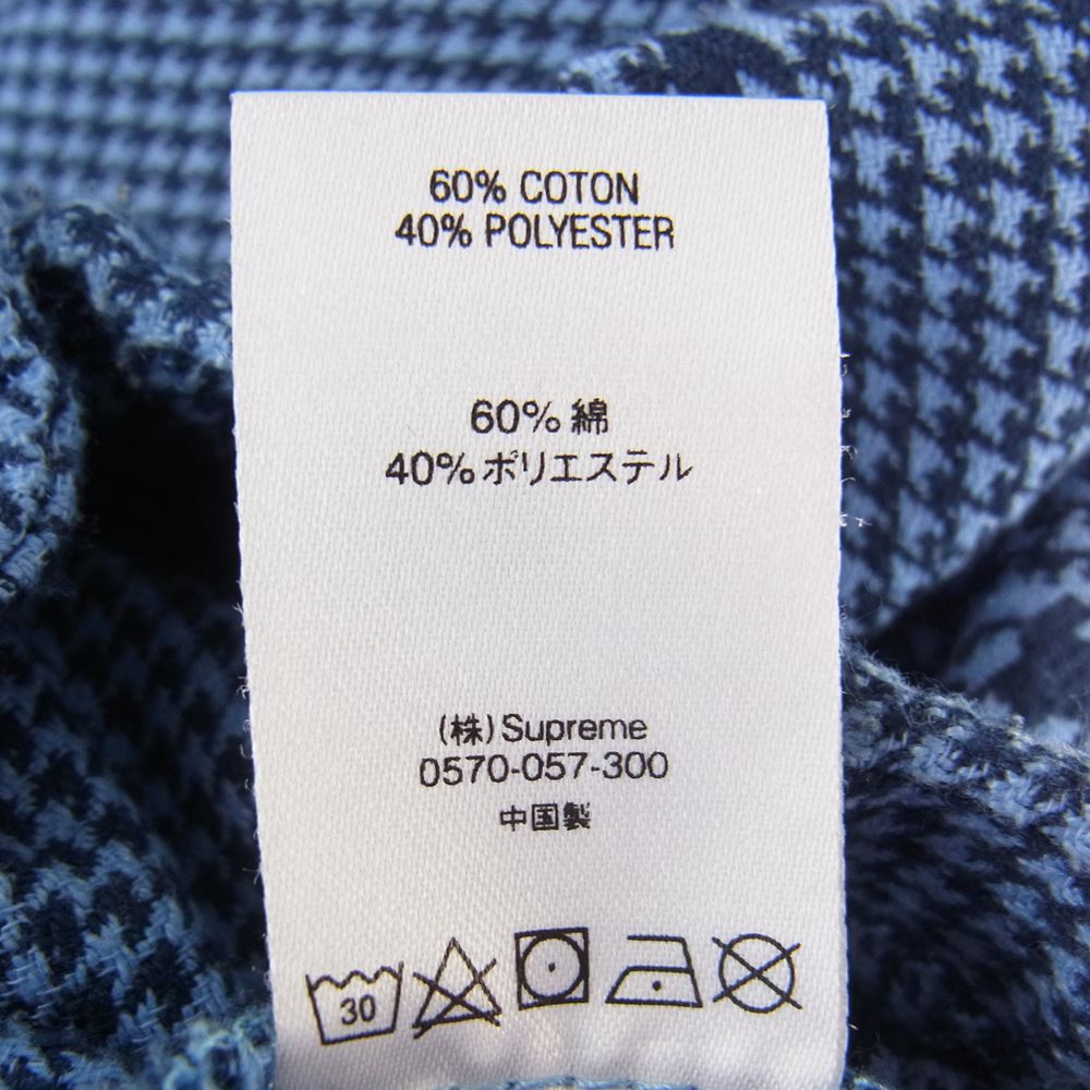 Supreme シュプリーム 20AW Houndstooth Logos Snap Front Jacket 千鳥柄 ジャケット ネイビー系 L【中古】