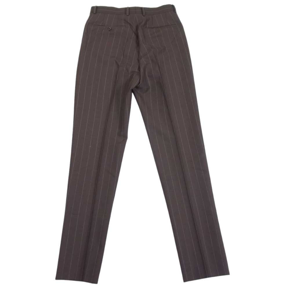 WACKO MARIA ワコマリア DORMEUIL ドーメル 1タック ストライプ パンツ ブラウン系 S【美品】【中古】