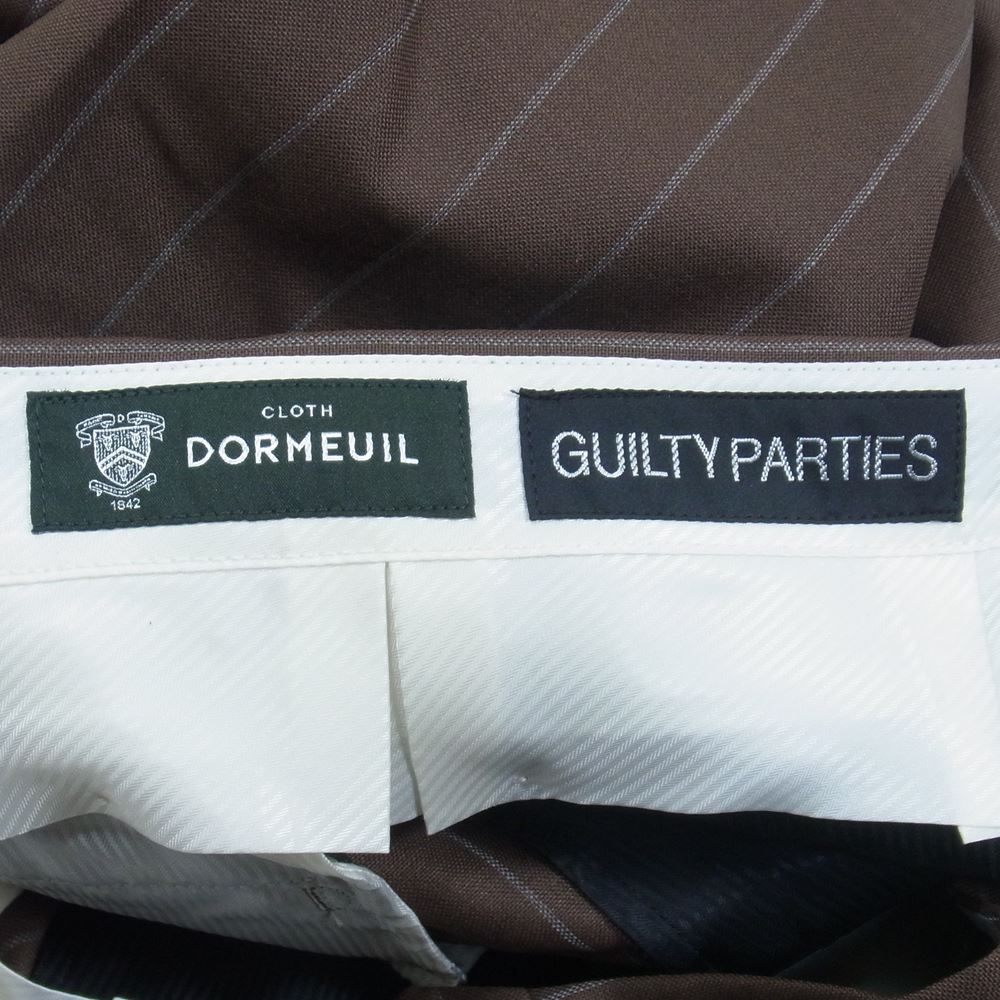 WACKO MARIA ワコマリア DORMEUIL ドーメル 1タック ストライプ パンツ ブラウン系 S【美品】【中古】