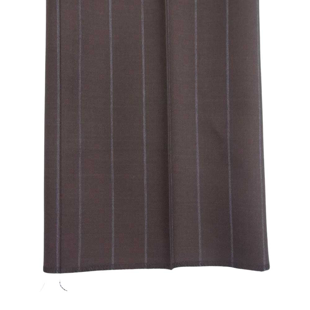 WACKO MARIA ワコマリア DORMEUIL ドーメル 1タック ストライプ パンツ ブラウン系 S【美品】【中古】