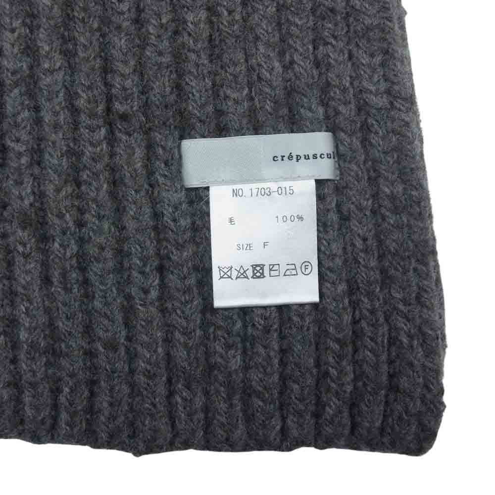 クレプスキュール 1703-015 未使用品 L/G Stole ウール ストール グレー系 F【極上美品】【中古】