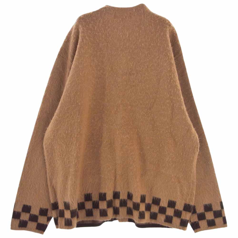 Supreme シュプリーム 21SS Brushed Checkerboard Cardigan ブラッシュド チェッカーボード カーディガン ブラウン系 L【極上美品】【中古】
