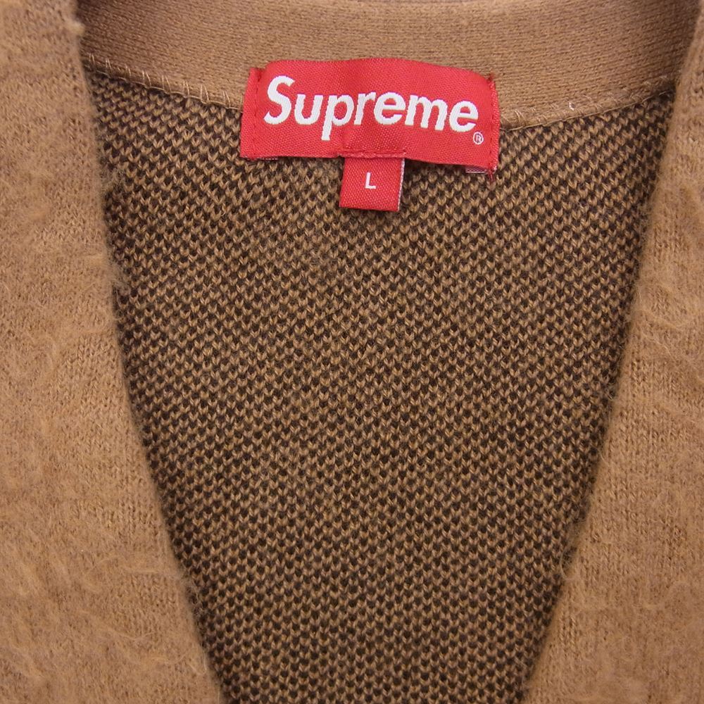 Supreme シュプリーム 21SS Brushed Checkerboard Cardigan ブラッシュド チェッカーボード カーディガン ブラウン系 L【極上美品】【中古】