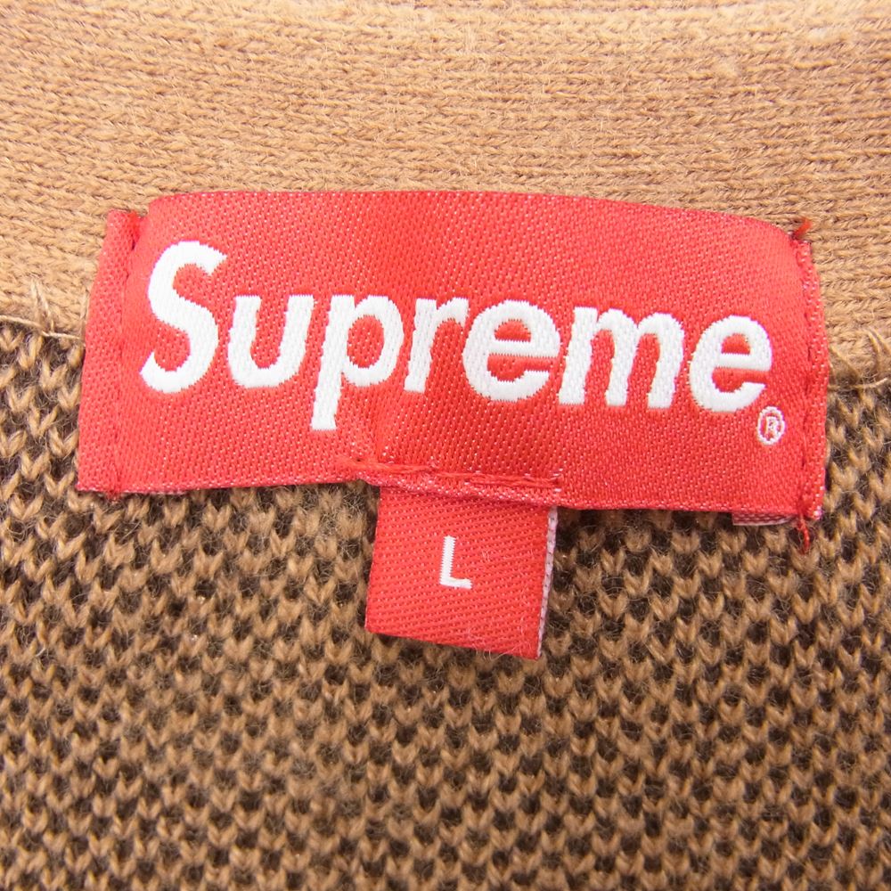 Supreme シュプリーム 21SS Brushed Checkerboard Cardigan ブラッシュド チェッカーボード カーディガン ブラウン系 L【極上美品】【中古】