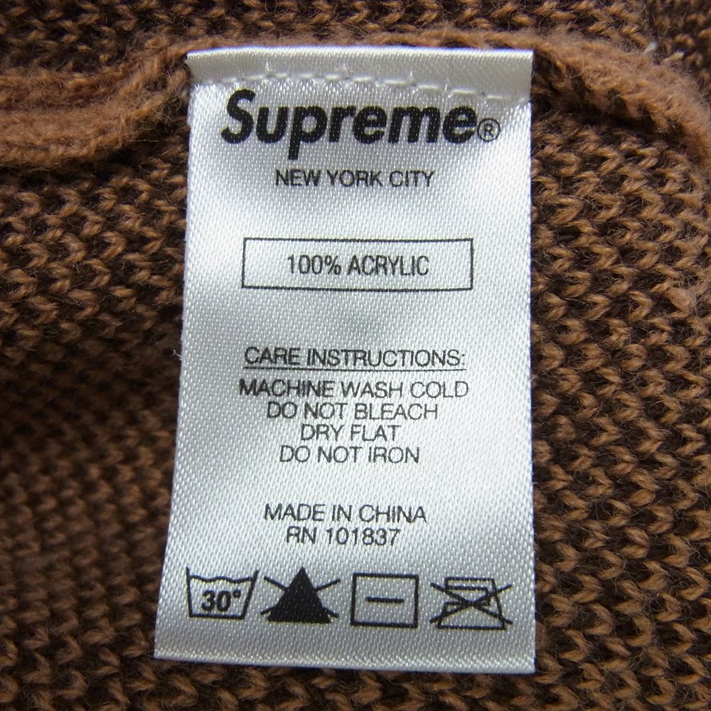 Supreme シュプリーム 21SS Brushed Checkerboard Cardigan ブラッシュド チェッカーボード カーディガン ブラウン系 L【極上美品】【中古】