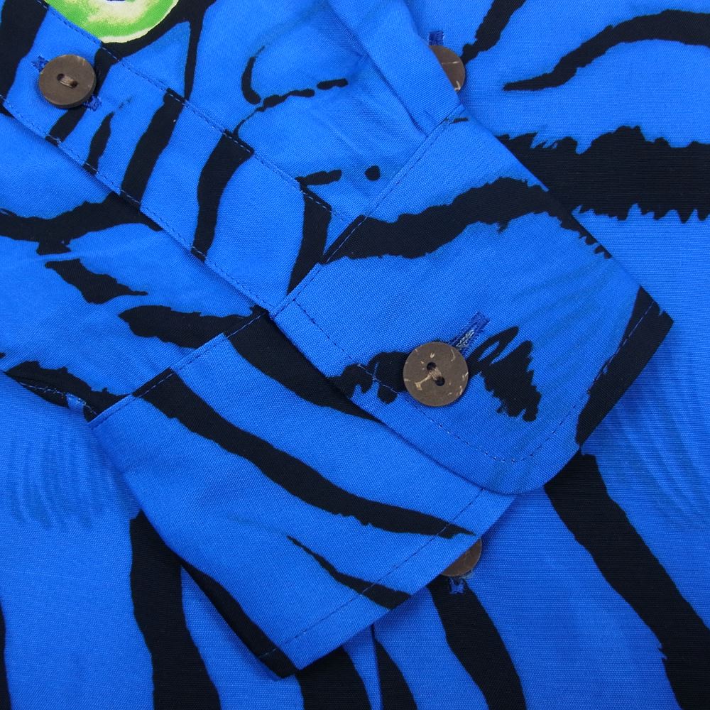 WACKO MARIA ワコマリア 22AW TIMLEHI-WM-33 TIMLEHI  L/S HAWAIIAN SHIRT ティムリーハイ タイガー 長袖 ハワイアンシャツ ブルー ブルー系 M【新古品】【未使用】【中古】