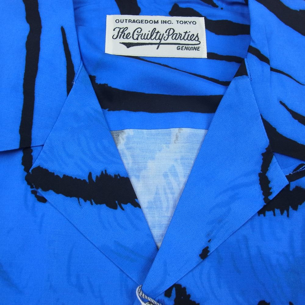 WACKO MARIA ワコマリア 22AW TIMLEHI-WM-33 TIMLEHI  L/S HAWAIIAN SHIRT ティムリーハイ タイガー 長袖 ハワイアンシャツ ブルー ブルー系 L【新古品】【未使用】【中古】
