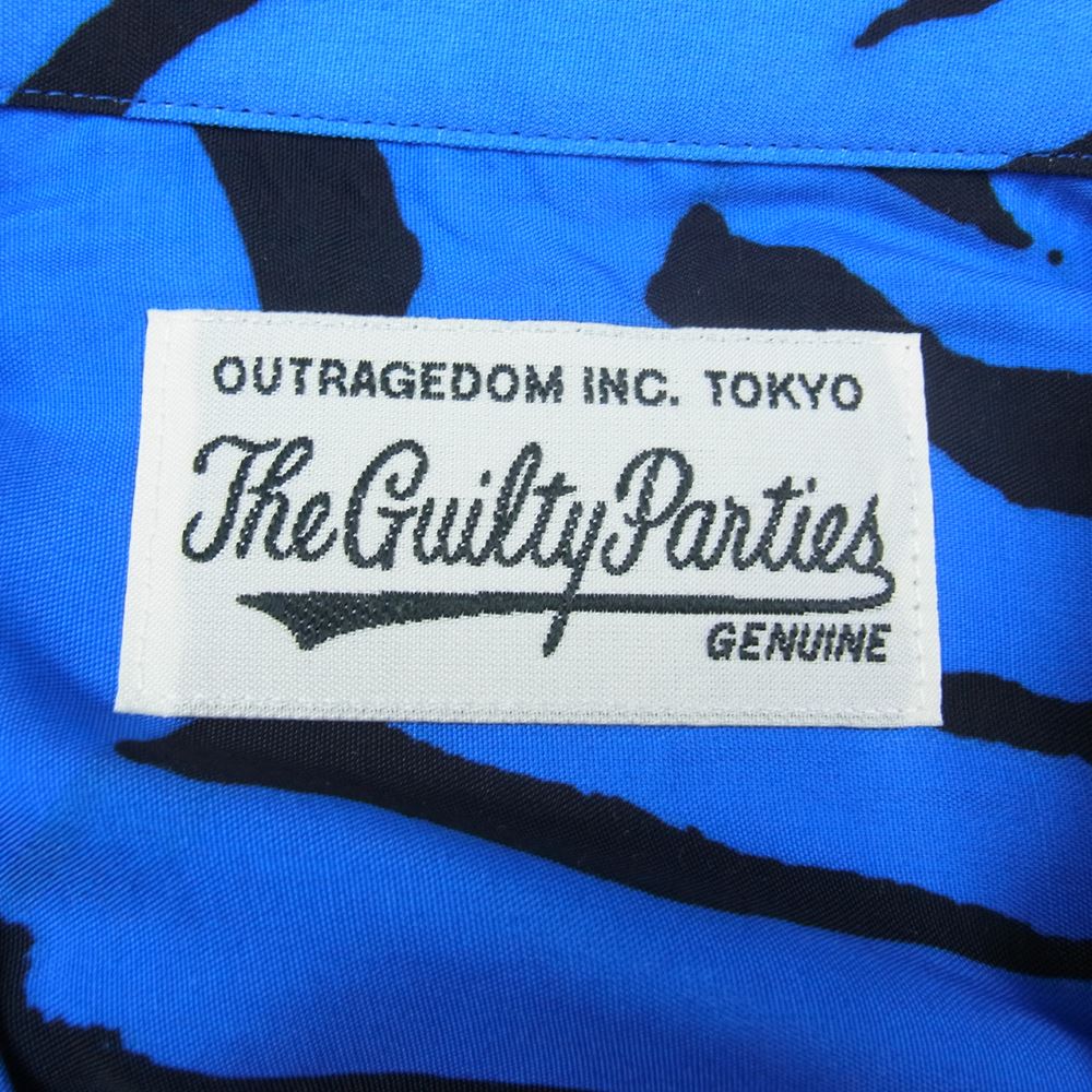 WACKO MARIA ワコマリア 22AW TIMLEHI-WM-33 TIMLEHI  L/S HAWAIIAN SHIRT ティムリーハイ タイガー 長袖 ハワイアンシャツ ブルー ブルー系 L【新古品】【未使用】【中古】