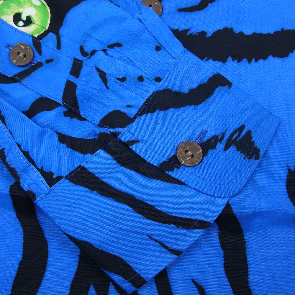 WACKO MARIA ワコマリア 22AW TIMLEHI-WM-33 TIMLEHI  L/S HAWAIIAN SHIRT ティムリーハイ タイガー 長袖 ハワイアンシャツ ブルー ブルー系 L【新古品】【未使用】【中古】