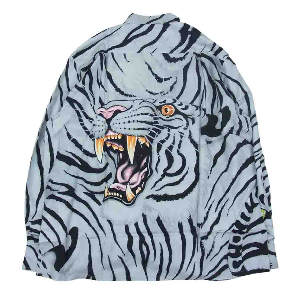 WACKO MARIA ワコマリア 22AW TIMLEHI-WM-33 TIMLEHI  L/S HAWAIIAN SHIRT ティムリーハイ タイガー 長袖 ハワイアンシャツ グレー グレー系 M【新古品】【未使用】【中古】