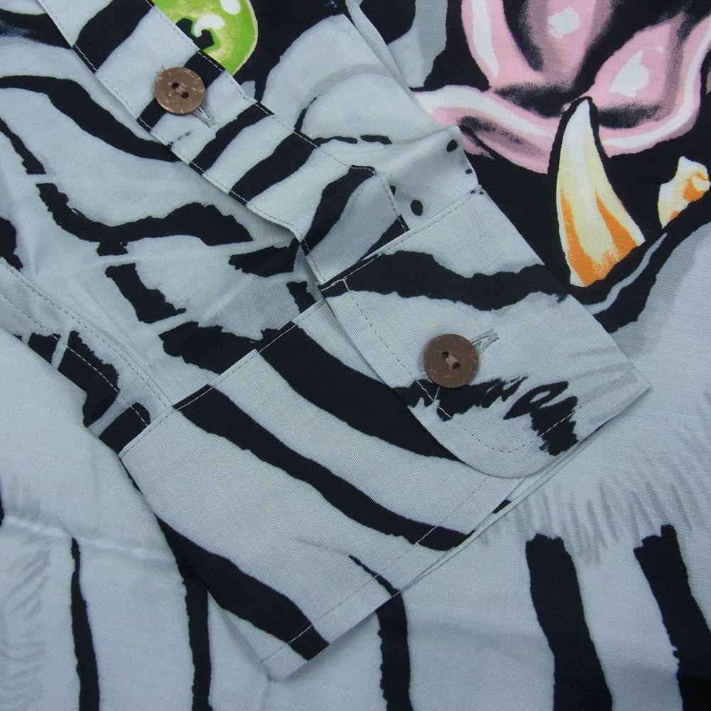 WACKO MARIA ワコマリア 22AW TIMLEHI-WM-33 TIMLEHI  L/S HAWAIIAN SHIRT ティムリーハイ タイガー 長袖 ハワイアンシャツ グレー グレー系 M【新古品】【未使用】【中古】