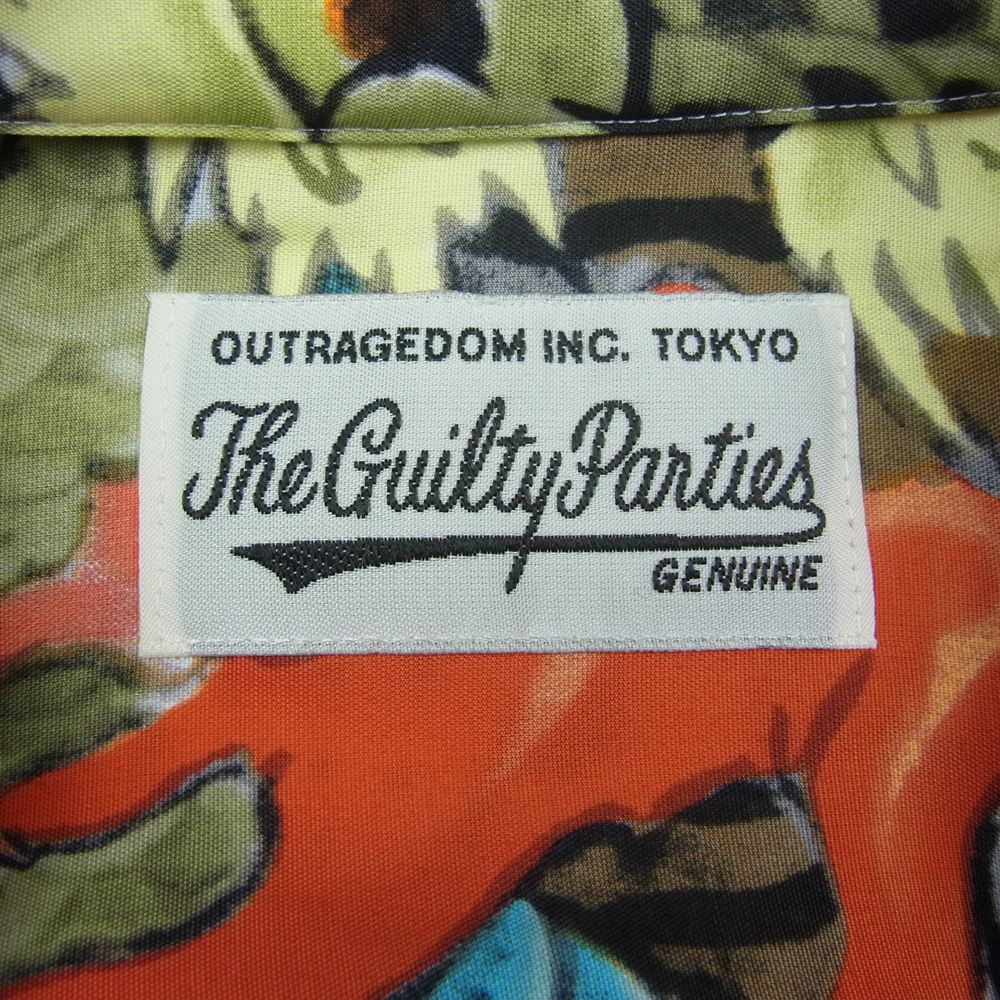 WACKO MARIA ワコマリア 22AW 22FW-WMS-HI01 TIM LEHI HAWAIIAN SHIRT L/S -TYPE 1 ティムリーハイ ハワイアンシャツ 虎 龍 グリーン マルチカラー系 M【新古品】【未使用】【中古】