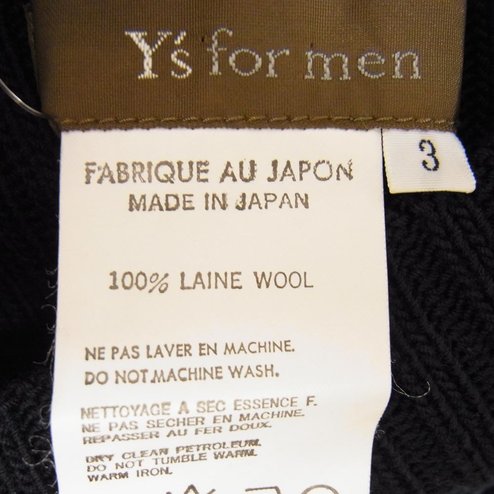 Yohji Yamamoto ヨウジヤマモト Y's for men ワイズフォーメン MT-K28-137 ウールリブ タートルネック ニット ネイビー ネイビー系 3【中古】