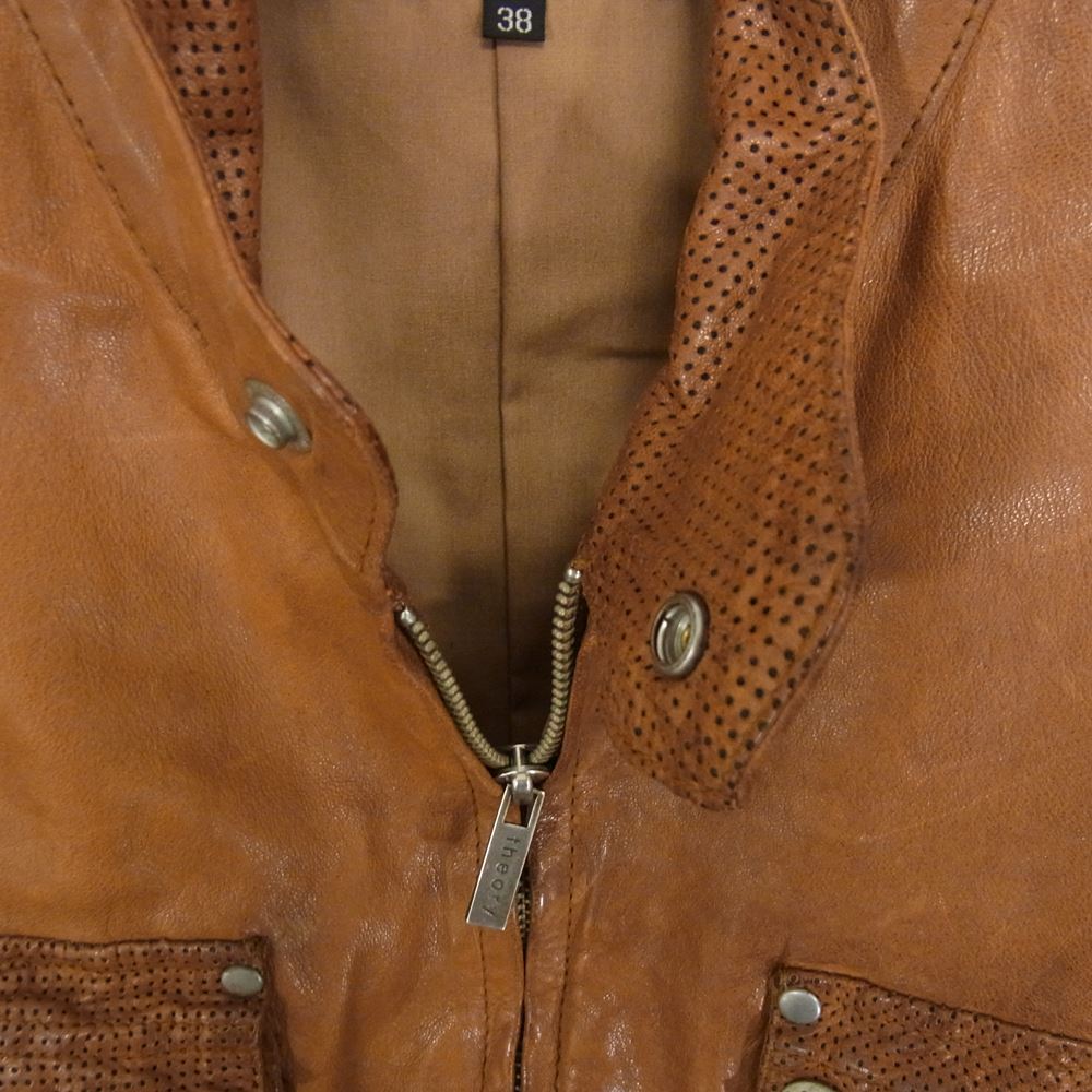 theory セオリー 02-7405005 シープレザー ライダース ジャケット ブラウン系 38【中古】