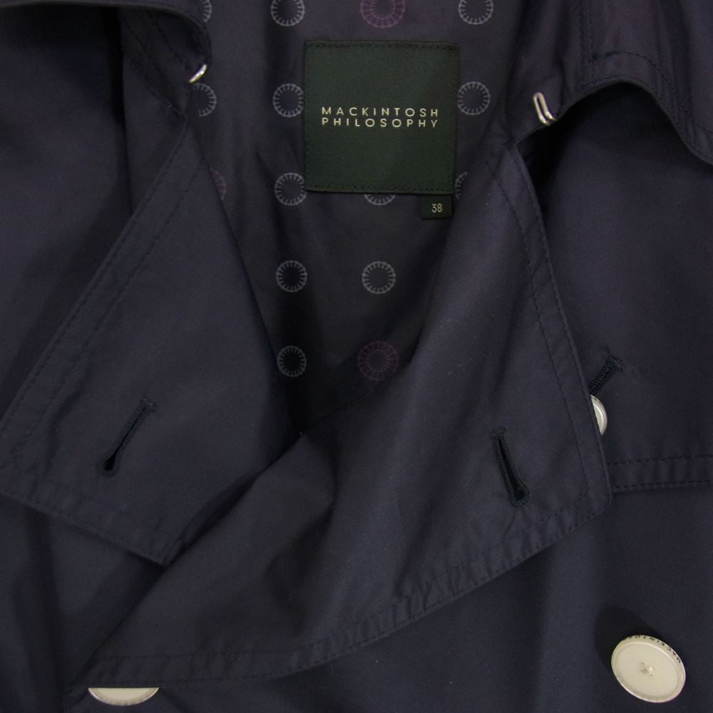 MACKINTOSH PHILOSOPHY マッキントッシュフィロソフィー 4CN61-601-29 ポリ トレンチ コート ネイビー系 38【中古】