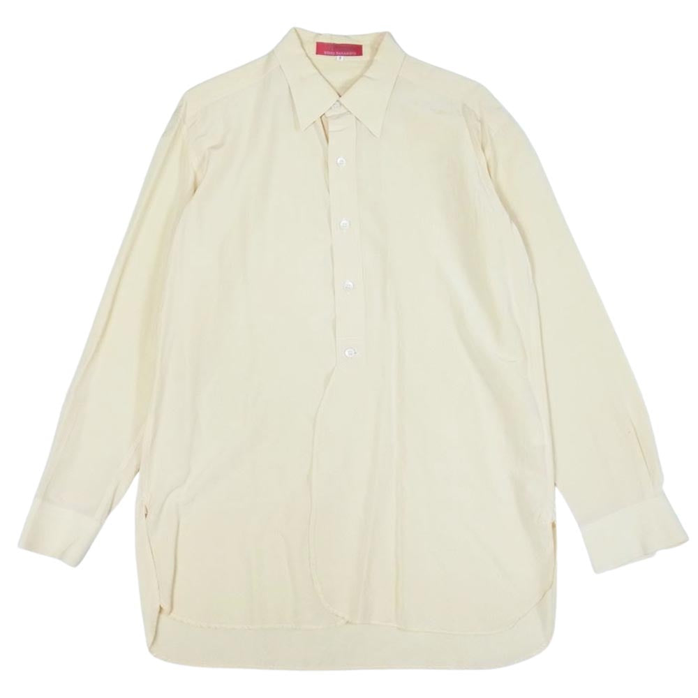 Yohji Yamamoto ヨウジヤマモト Y's for men ワイズフォーメン 赤タグ 赤ラベル ME-B52-455 シルク  ボタン シャツ イエロー系 2【中古】