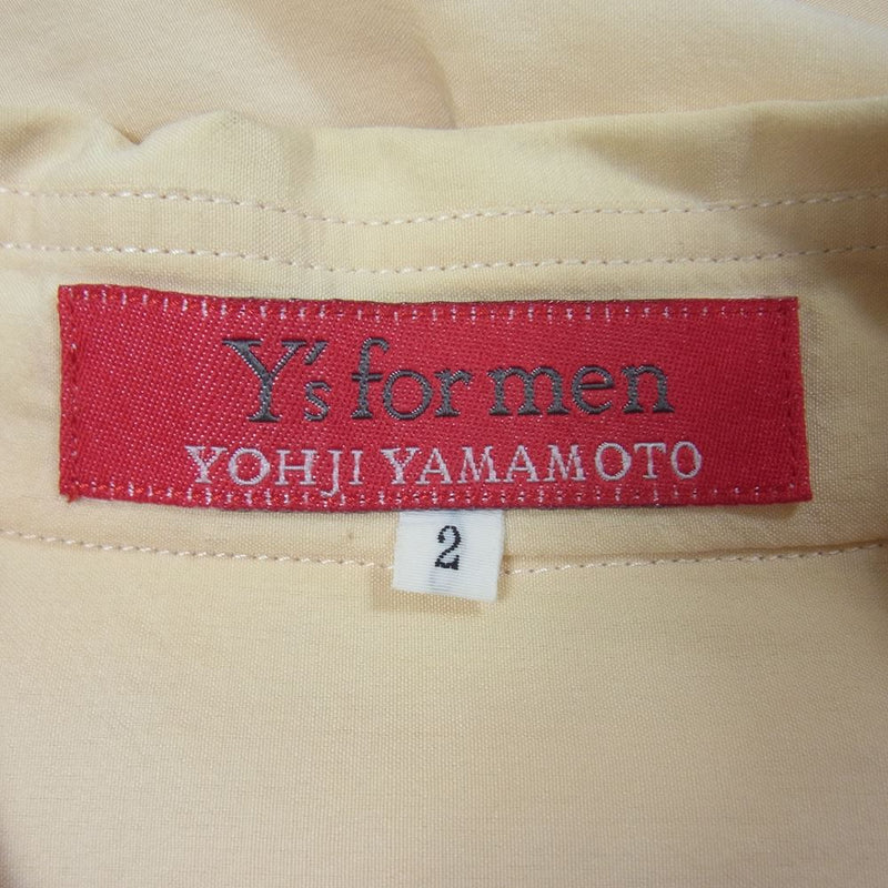 Yohji Yamamoto ヨウジヤマモト Y's for men ワイズフォーメン 赤タグ 赤ラベル ME-B52-455 シルク  ボタン シャツ イエロー系 2【中古】