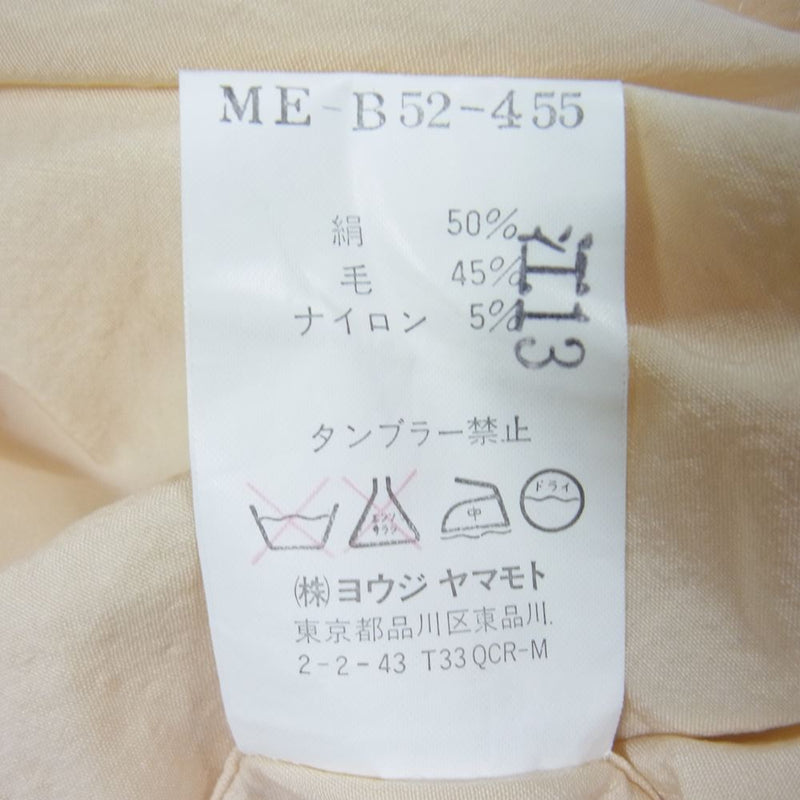 Yohji Yamamoto ヨウジヤマモト Y's for men ワイズフォーメン 赤タグ 赤ラベル ME-B52-455 シルク  ボタン シャツ イエロー系 2【中古】