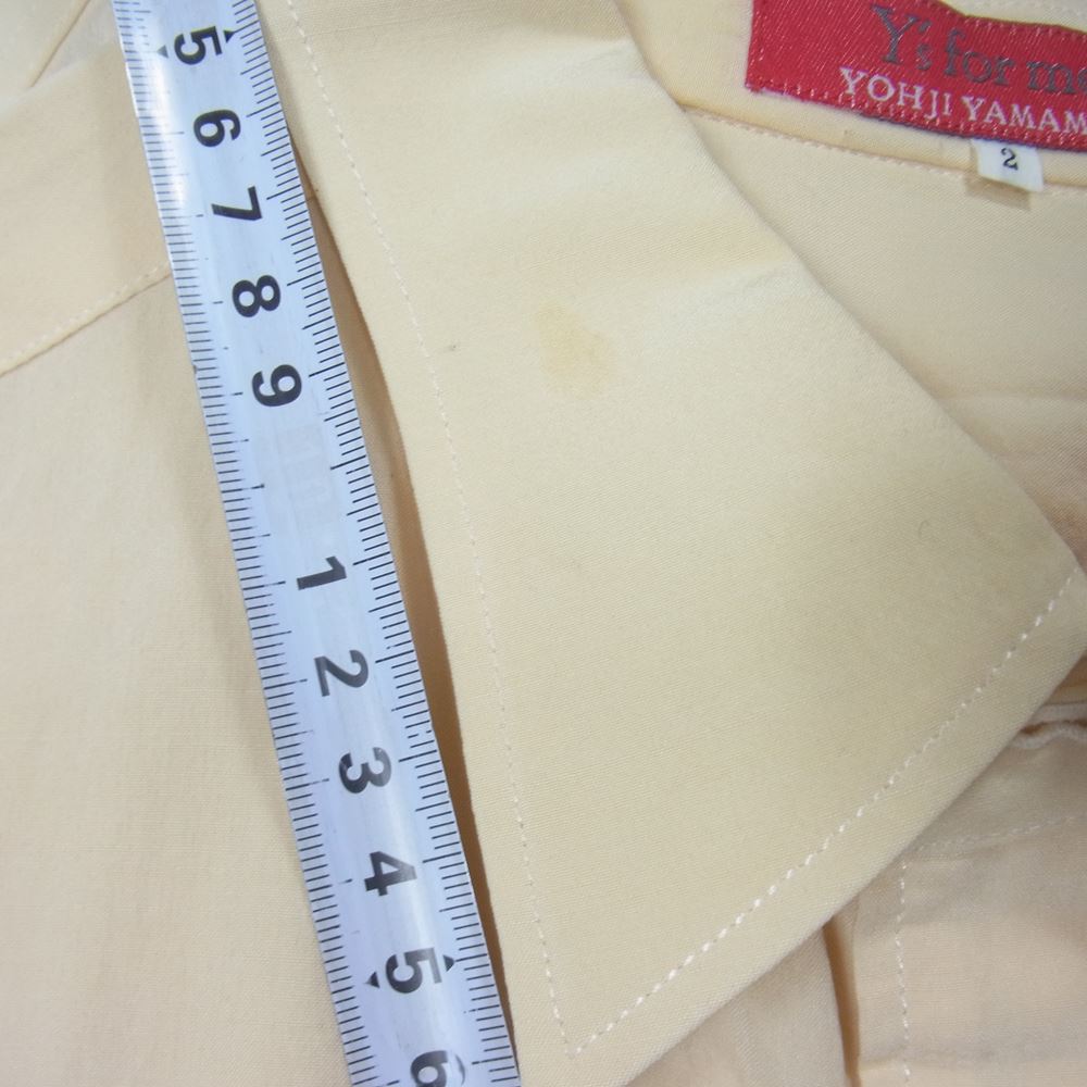 Yohji Yamamoto ヨウジヤマモト Y's for men ワイズフォーメン 赤タグ 赤ラベル ME-B52-455 シルク  ボタン シャツ イエロー系 2【中古】